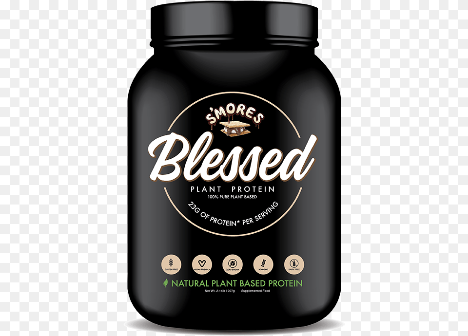 Blessed Protein S Mores 30 Svs Chocolate, Jar, Cocoa, Dessert, Food Png Image