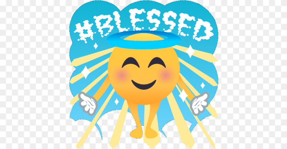 Blessed Smiley Guy Gif Blessed Smileyguy Joypixels Discover U0026 Share Gifs Happy, Baby, Person, Face, Head Free Png