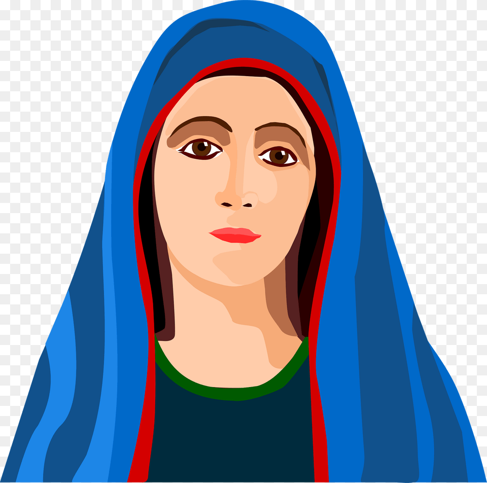 Blessed Virgin Mary Clipart, Head, Portrait, Clothing, Face Png Image