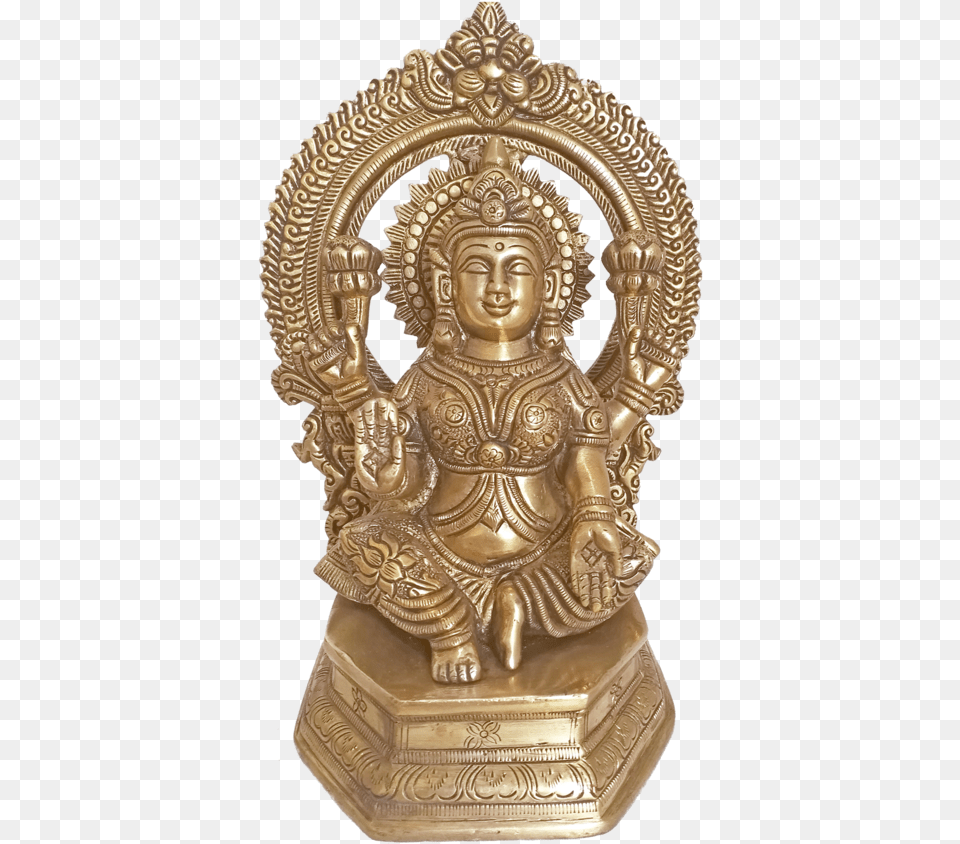 Blessing Brass Goddess Lakshmi With Arch Statue 4 Carving, Bronze, Art, Adult, Wedding Free Png Download