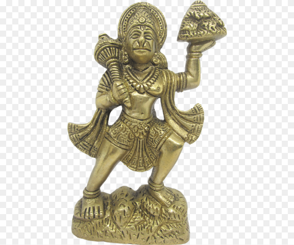 Blessing Hanuman With Mountain Portable Network Graphics, Bronze, Figurine, Person, Archaeology Free Png Download