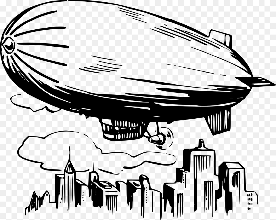 Blimp Clipart, Gray Free Png Download