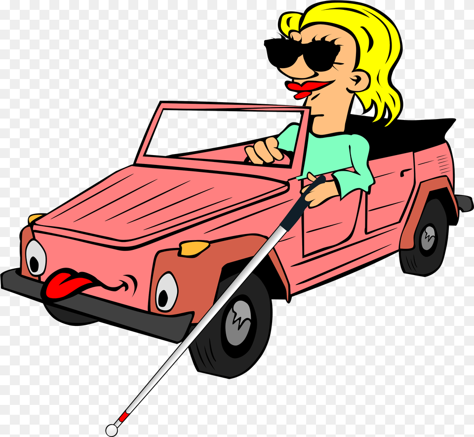 Blind Driver Car Car Cartoon, Truck, Pickup Truck, Transportation, Vehicle Free Png Download