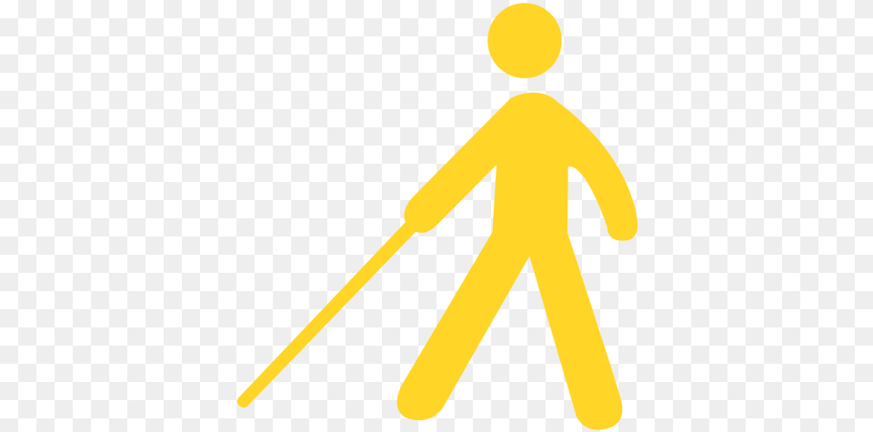 Blind Person Stick Cane Silhouette Blind People With Stick, Sign, Symbol, Pedestrian Free Transparent Png