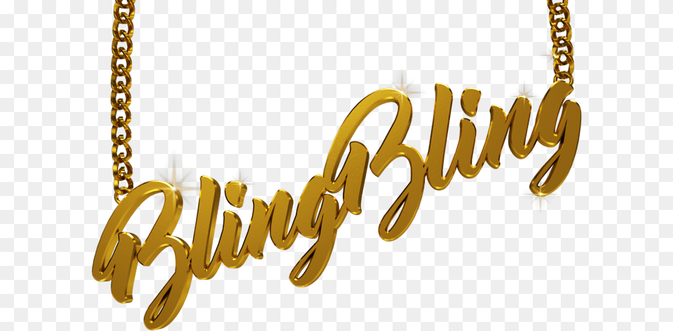 Bling Logo Clip Freeuse Library Bling Bling, Gold, Text Free Png Download