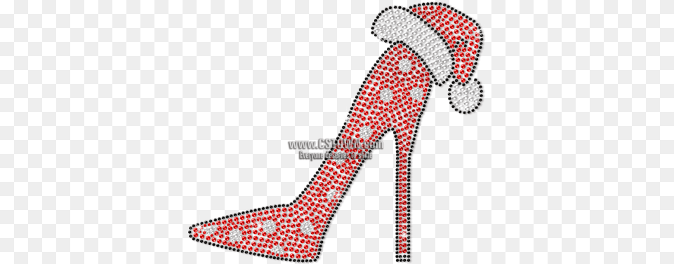 Bling Red High Heel With Christmas Hat Rhinestone Transfer Basic Pump, Clothing, Footwear, High Heel, Shoe Free Transparent Png