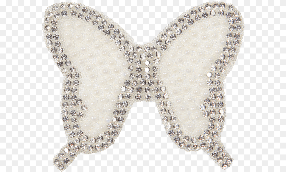 Bling Rhinestone And Pearl White Butterfly Applique Butterfly, Accessories, Formal Wear, Tie, Jewelry Png