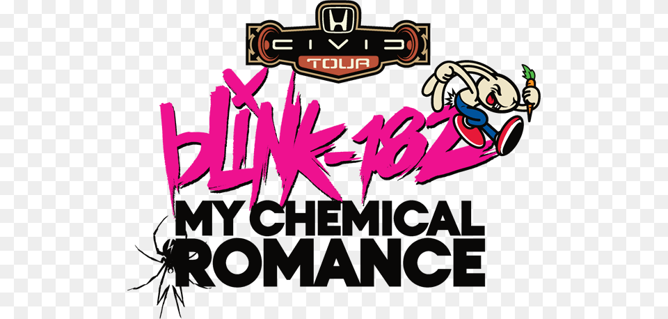 Blink 182 Teams Up With My Chemical Romance For Massive Honda Civic Tour 2011, Book, Comics, Publication, Sticker Free Transparent Png