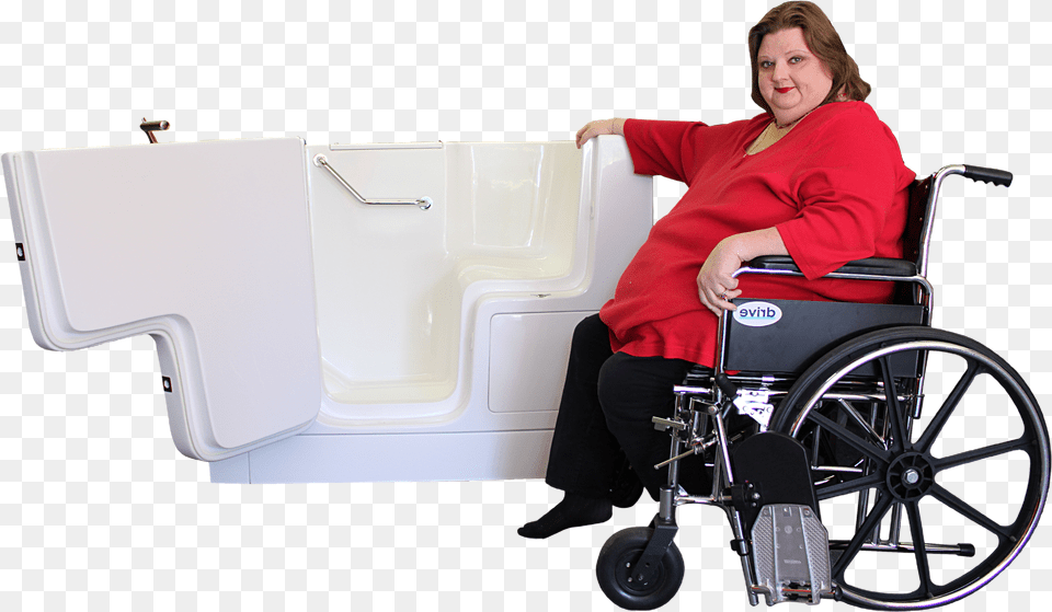 Bliss Walk In Bathtub Model B3252hc With Bather Wheelchair, Adult, Person, Woman, Furniture Free Transparent Png