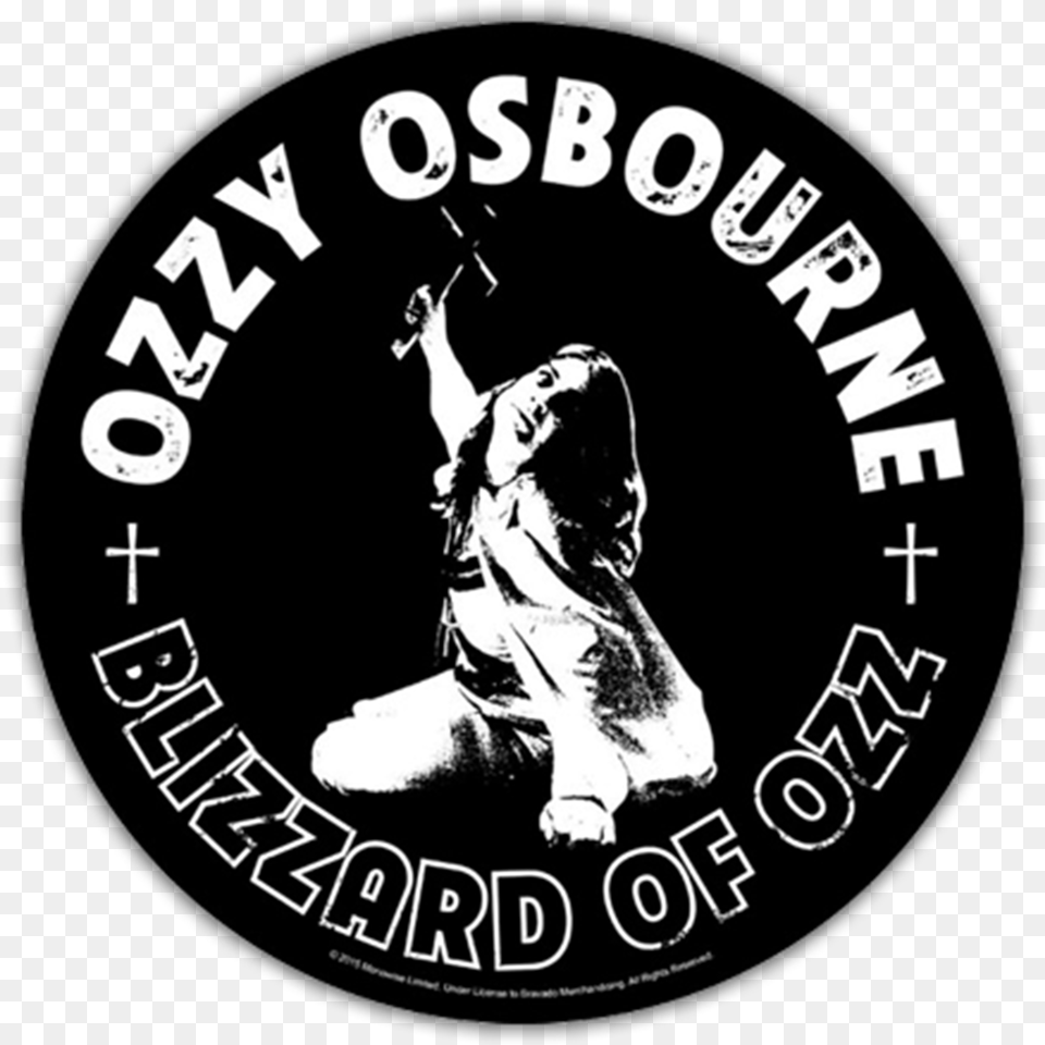 Blizzard Of Ozz Round Patch By Ozzy Osbourne Emblem, Adult, Wedding, Person, Woman Png Image