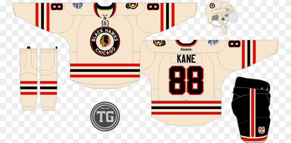 Blnrydq Chicago Blackhawks Winter Classic Uniform Concept, Clothing, Shirt, Jersey, Helmet Free Png