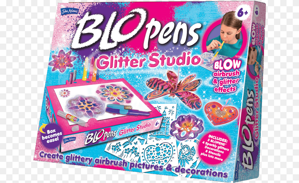 Blo Pen Box Front Blo Pens Glitter Studio, Child, Female, Food, Girl Free Png