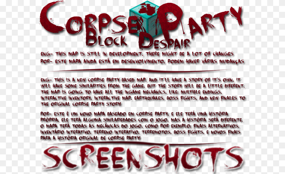 Block Despair Horror Adventure Map Language, Advertisement, Poster Png Image