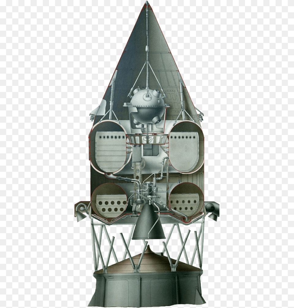 Block E Rocket Stage Luna 1 Rocket Diagram, Aircraft, Airplane, Transportation, Vehicle Png