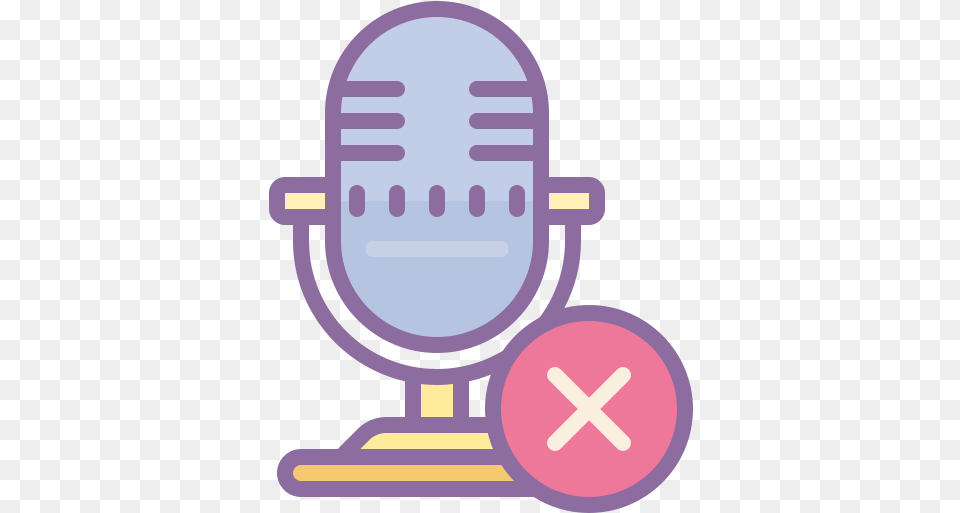 Block Microphone Icon In Cute Color Style Microphone Icon On Computer, Electrical Device, Lighting, Smoke Pipe Free Png