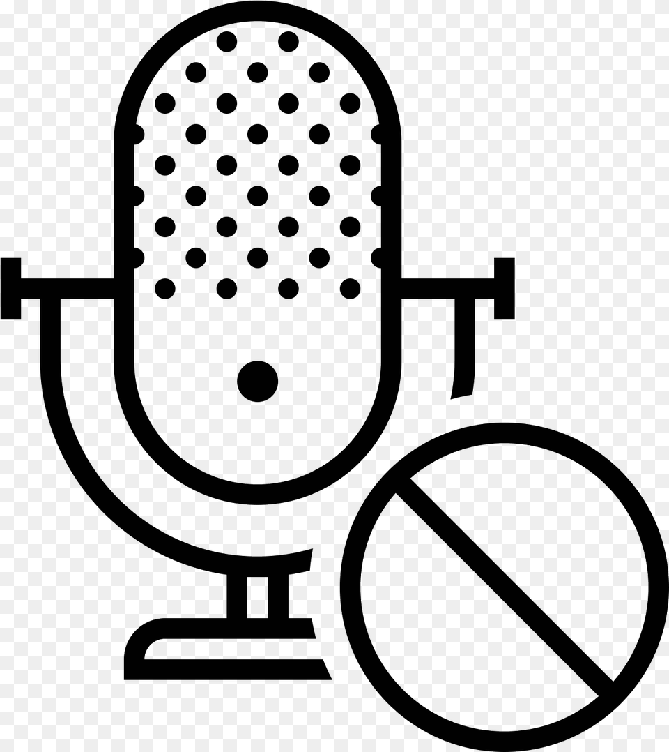 Block Microphone Icon Spam Computing, Gray Free Png