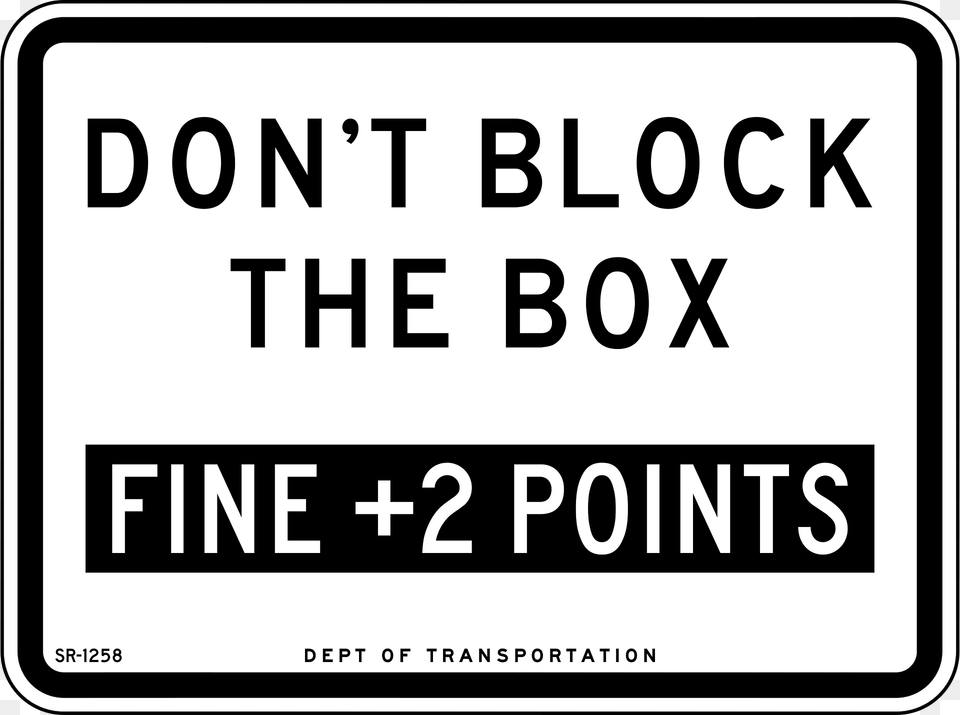 Block The Box New York City Clipart, Sign, Symbol, Scoreboard, Bus Stop Png Image
