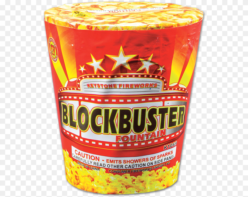 Blockbuster Fountain Popcorn Firework, Can, Tin, Food, Snack Free Transparent Png