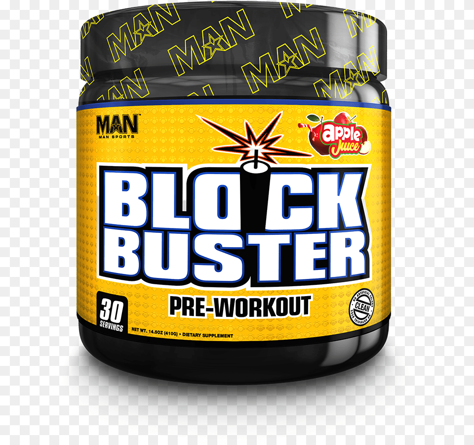 Blockbuster Pre Workout Man Sports, Can, Tin, Food, Peanut Butter Free Transparent Png