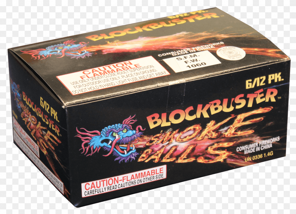 Blockbuster Smoke Balls Box Box, Cardboard, Carton, Fireworks Free Transparent Png