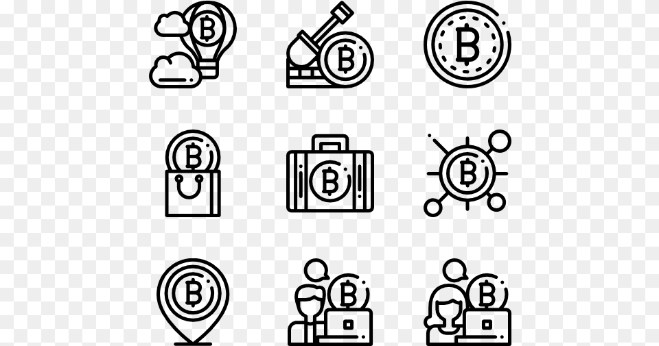 Blockchain Cryptocurrency Icon, Gray Free Png