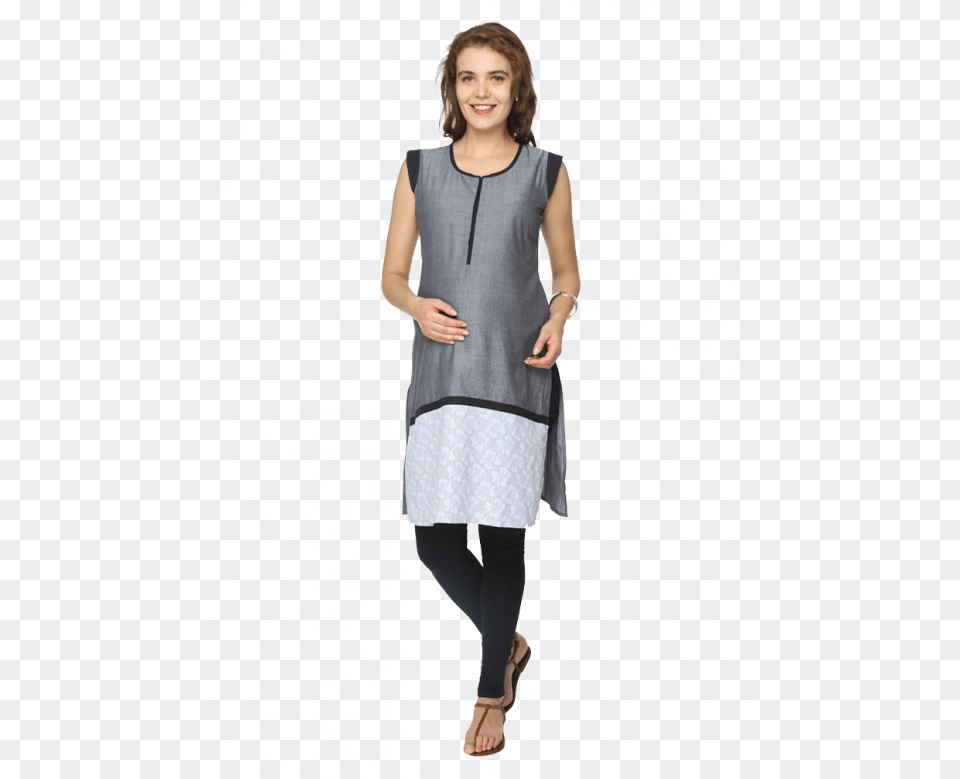 Blocked Grey Nursing Kurta Leggings, Blouse, Clothing, Dress, Adult Free Transparent Png