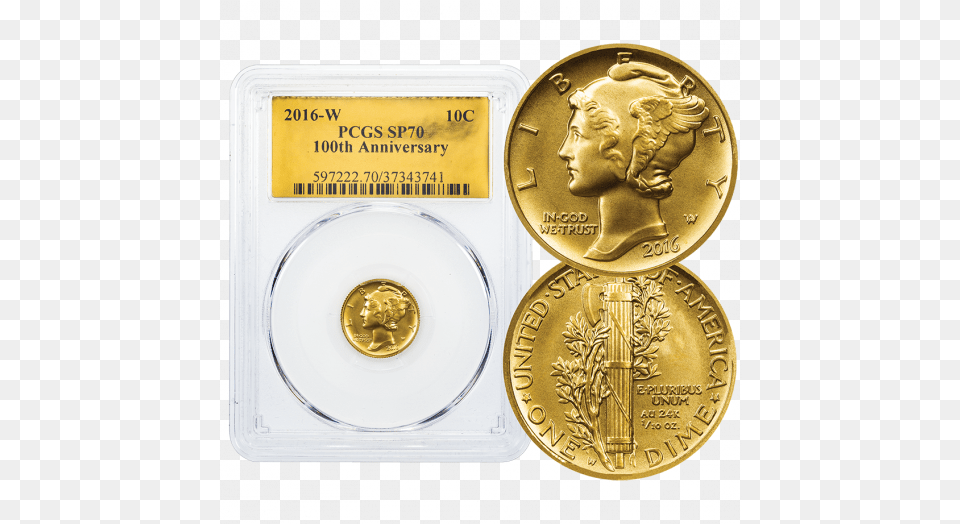 Blog 2016w Gold Mercury Dime Pcgs Sp70 Rare Collectibles Tv Coin, Money, Plate, Baby, Person Png Image