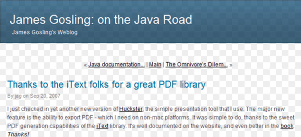 Blog About Itext By James Gosling, Page, Text, File Free Png
