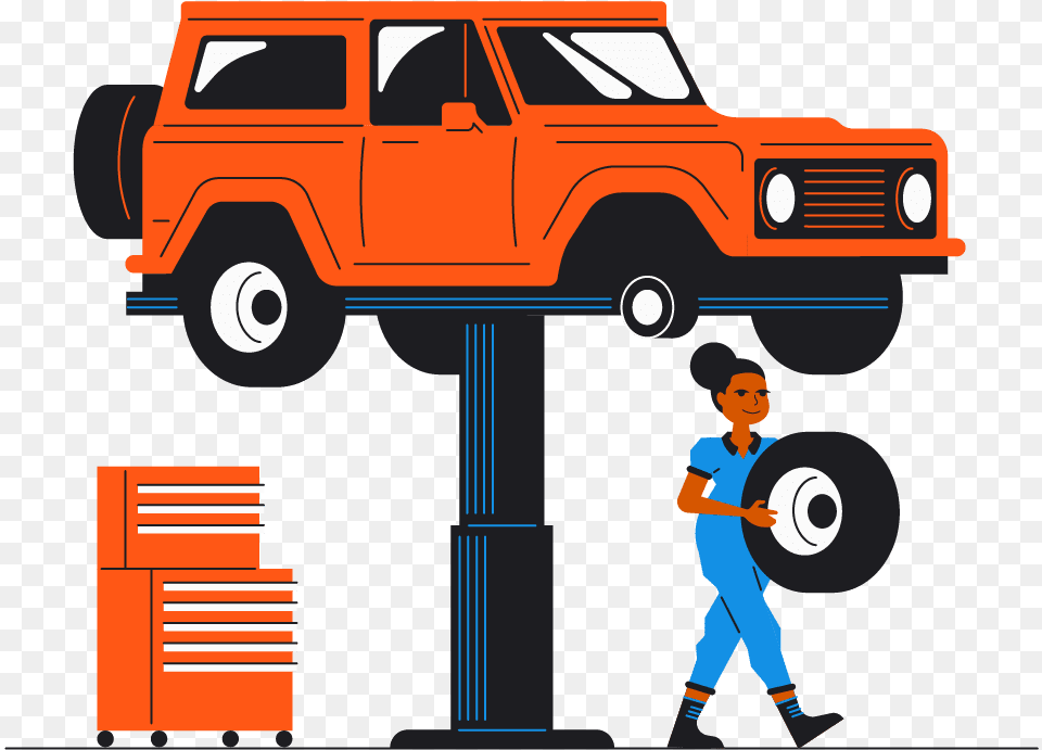 Blog Carrepair Mechanicillustration Jh V1 Off Road Vehicle, Machine, Wheel, Person, Car Png Image