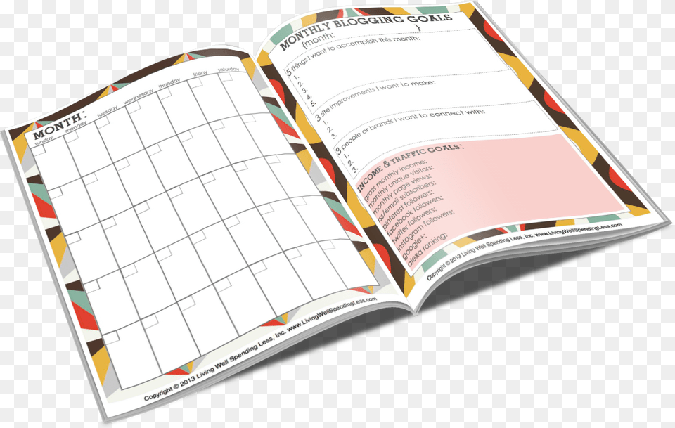 Blog Planner Book, Page, Text Free Png