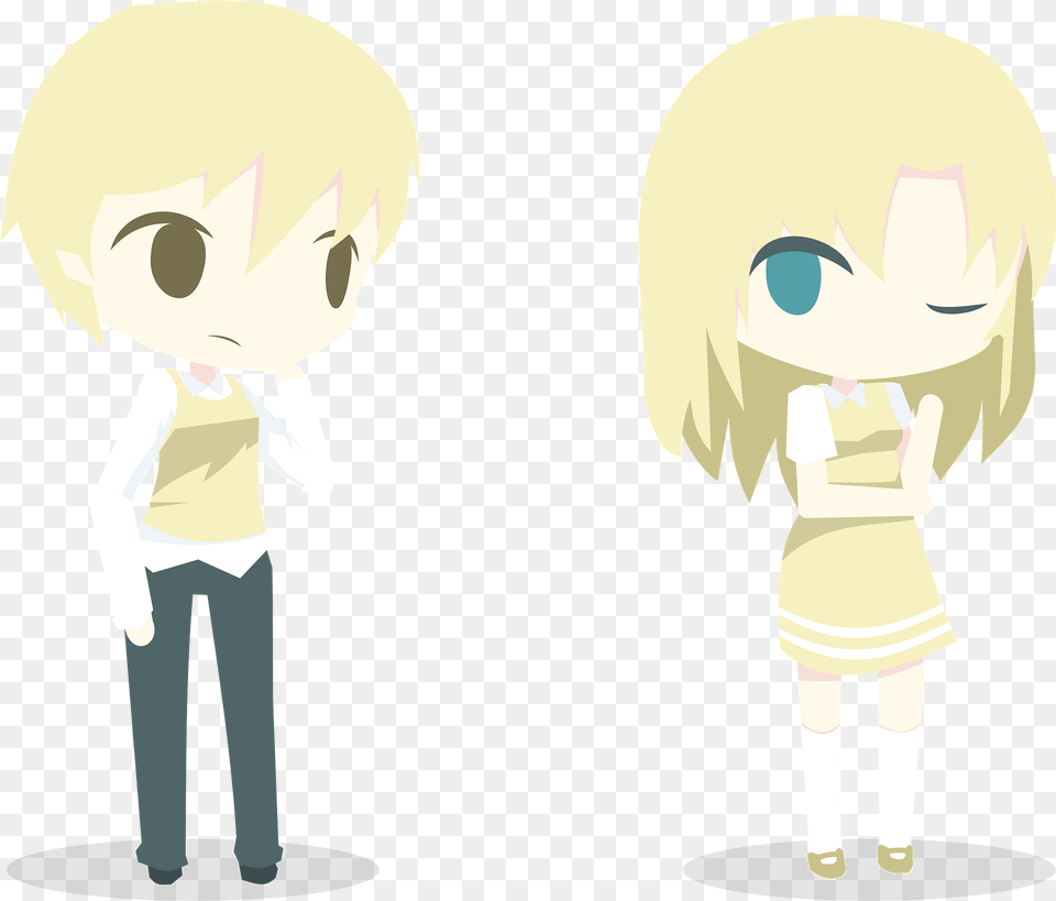 Blond Boy And Girl Clipart, Book, Comics, Publication, Baby Free Png Download