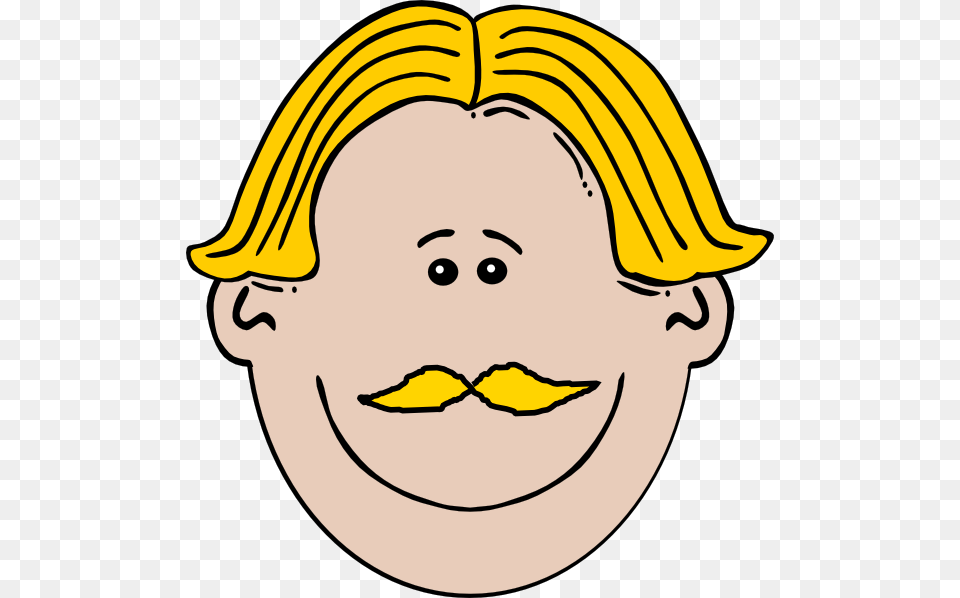 Blond Man With Mustache Svg Clip Arts Blonde Hair Male Cartoon, Face, Head, Person, Baby Png Image