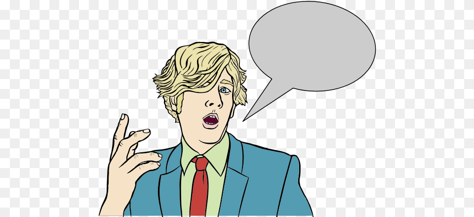 Blond Man With Speech Bubble Cartoon With Speech Bubble, Publication, Book, Comics, Adult Free Png Download