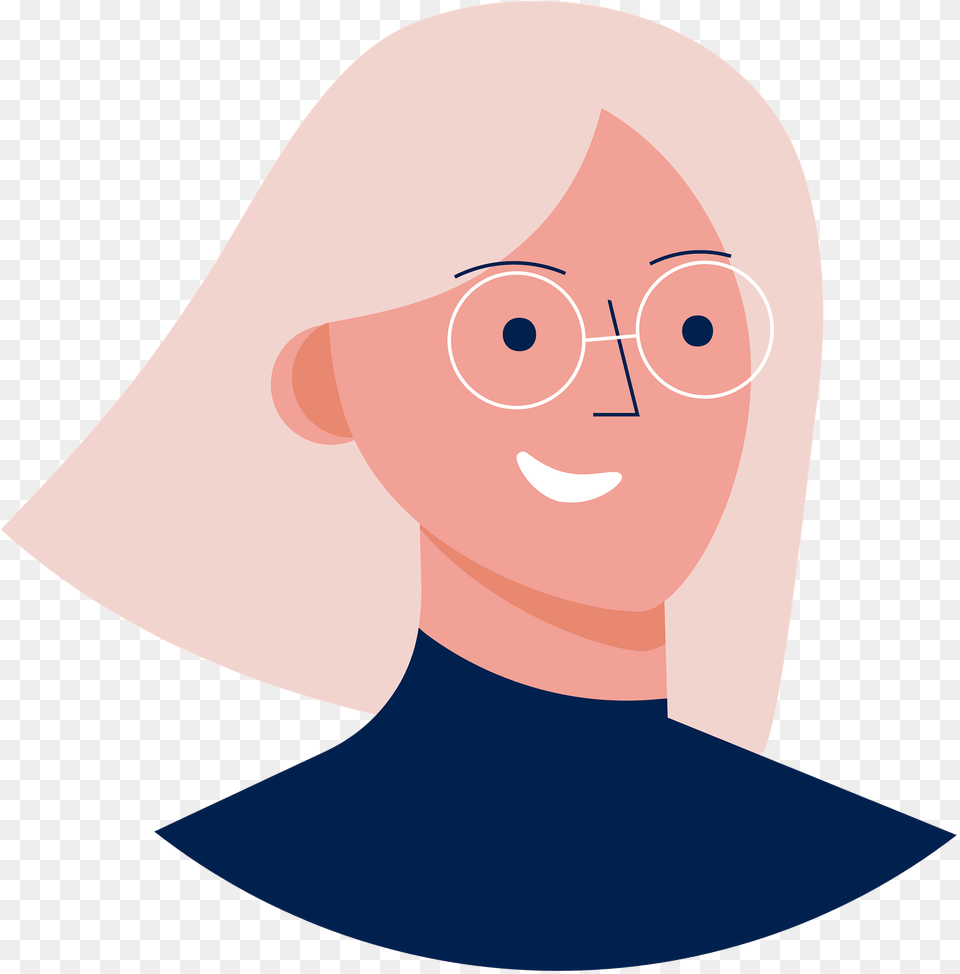 Blond Woman With Glasses Clipart, Neck, Head, Face, Body Part Png