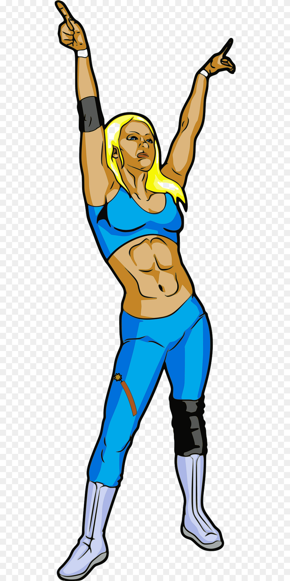 Blond Woman Wrestler In Blue Clipart, Adult, Person, Female, Face Free Transparent Png