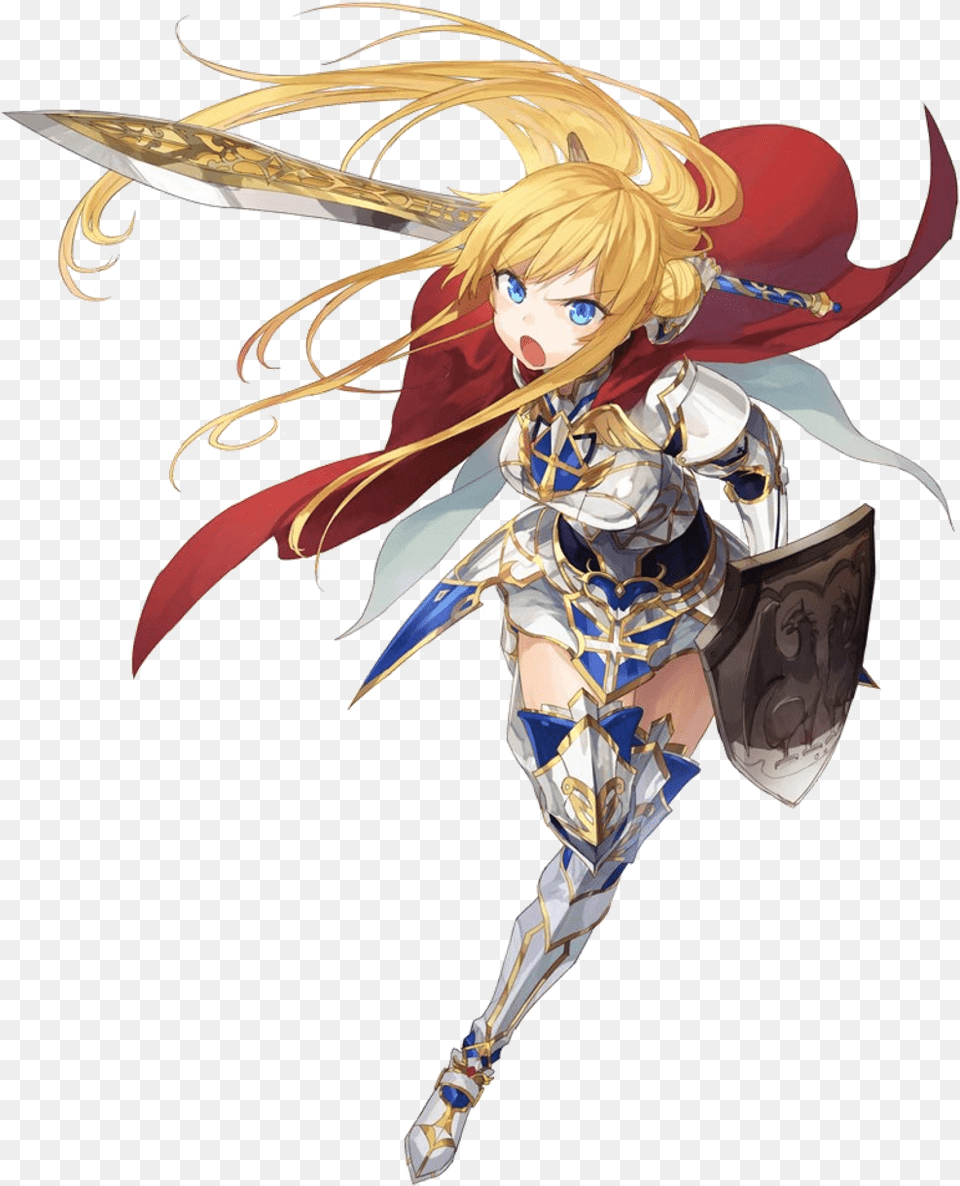 Blonde Anime Girl Knight Download Anime Knight Girl, Publication, Book, Comics, Adult Free Transparent Png