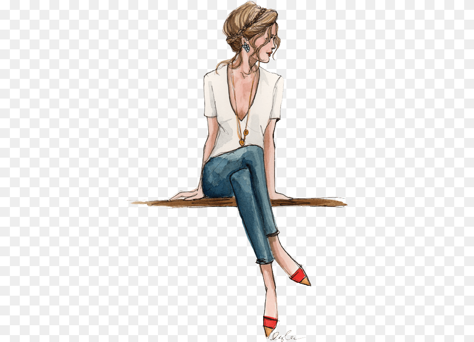 Blonde Draw And Fashion Fashion Sketches, Clothing, Pants, Woman, Adult Png Image