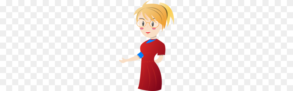 Blonde Female Teacher Clip Art, Baby, Clothing, Dress, Person Free Png