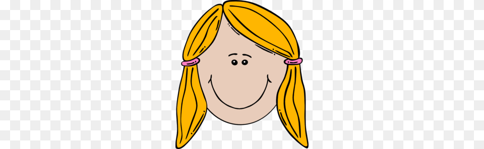 Blonde Girl Face Cartoon With Pigtails Clip Art, Person, People, Graduation, Clothing Png Image