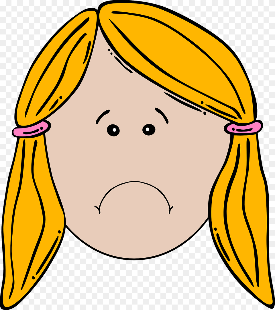 Blonde Girl Face Cartoon With Pigtails Svg Clip Arts Girl Face Clipart, People, Person, Adult, Female Free Png Download
