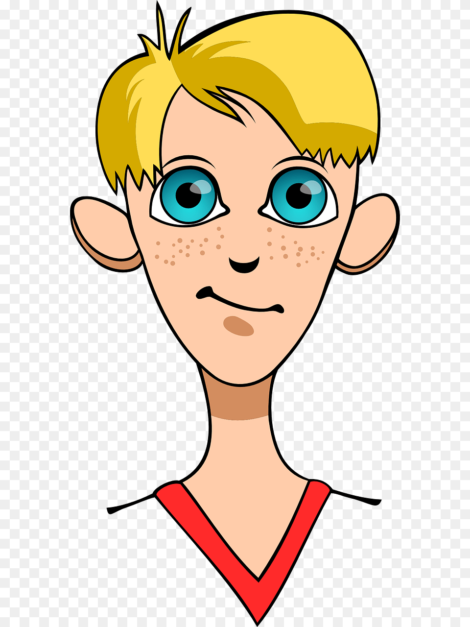 Blonde Hair And Blue Eyes Cartoon, Person, Face, Head, Book Png Image