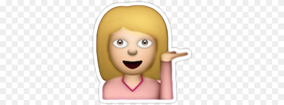 Blonde Hair Toss Emoji By Chloe Hebert Girl Emoji Girl Emoji Background, Doll, Toy, Nature, Outdoors Png