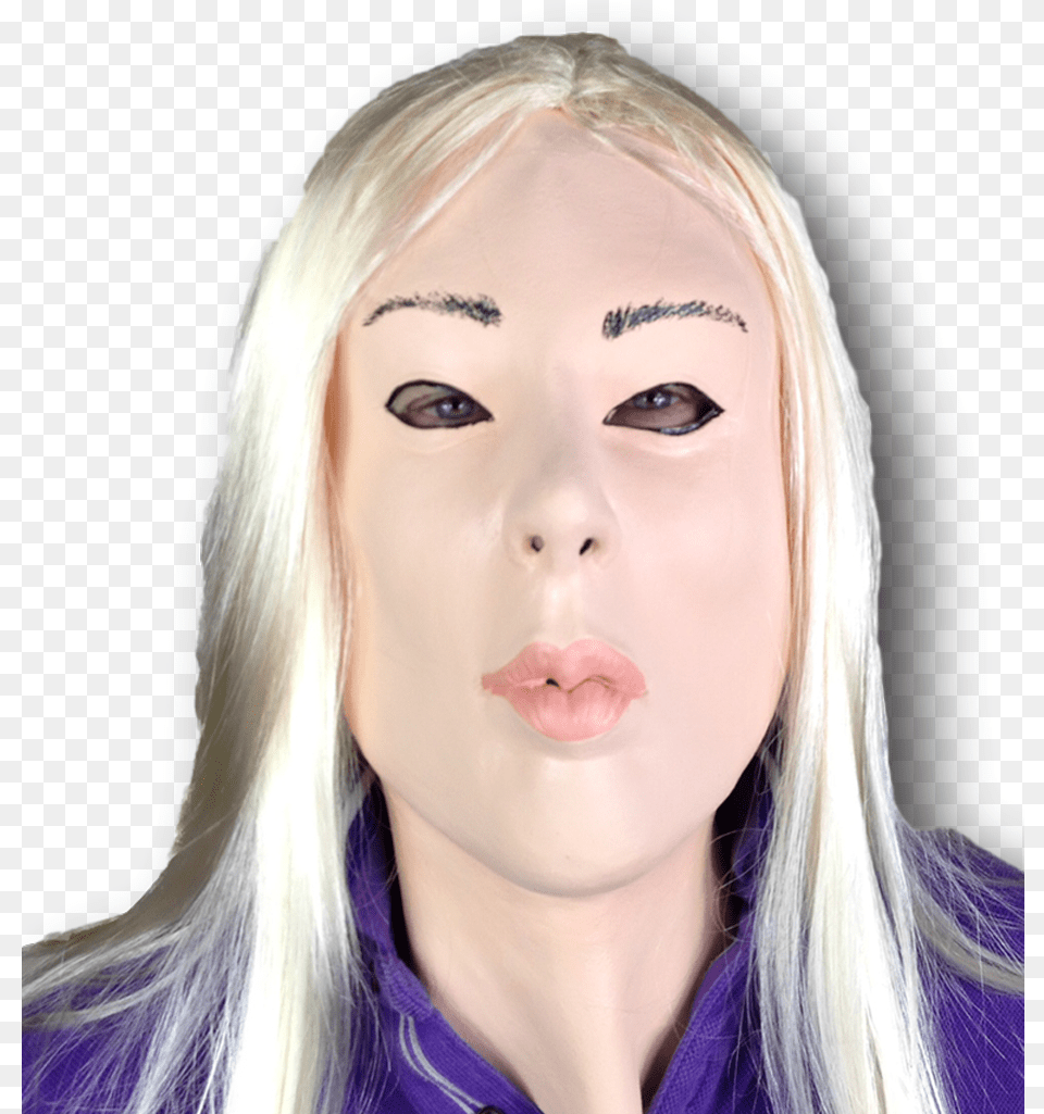 Blonde Lady Doll Mask Blond Lady, Adult, Portrait, Photography, Person Png