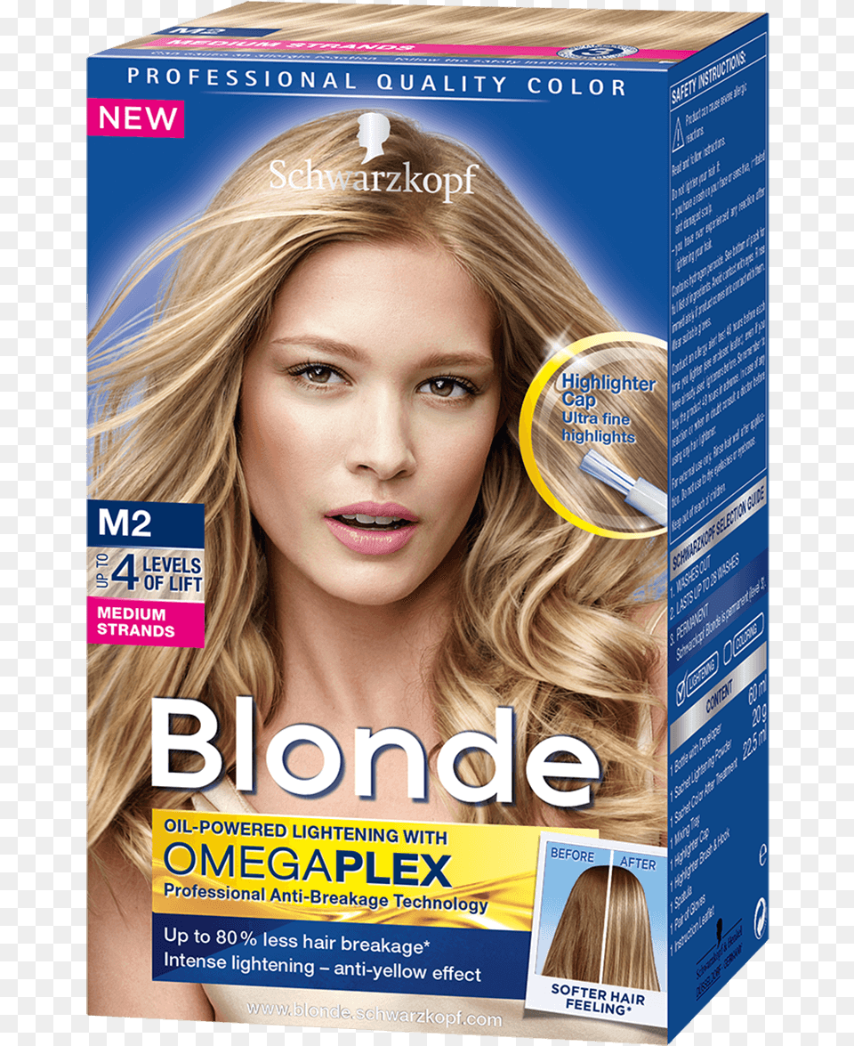 Blonde Strands M2 Medium Strands Schwarzkopf Blonde M1 Super Highlights, Publication, Adult, Person, Woman Free Png Download