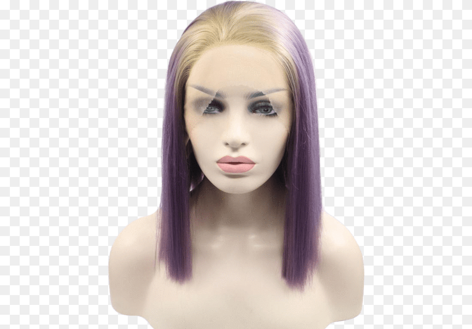 Blonde To Purple Ombr Short Lace Front Wig Lace Wig, Adult, Female, Person, Woman Free Png