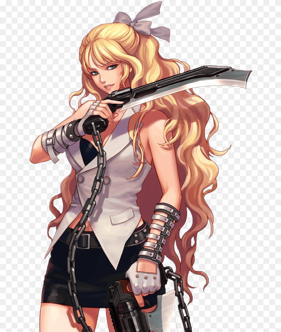 Blonde Warrior Cool Anime Fighter Girl, Adult, Publication, Person, Woman Free Png