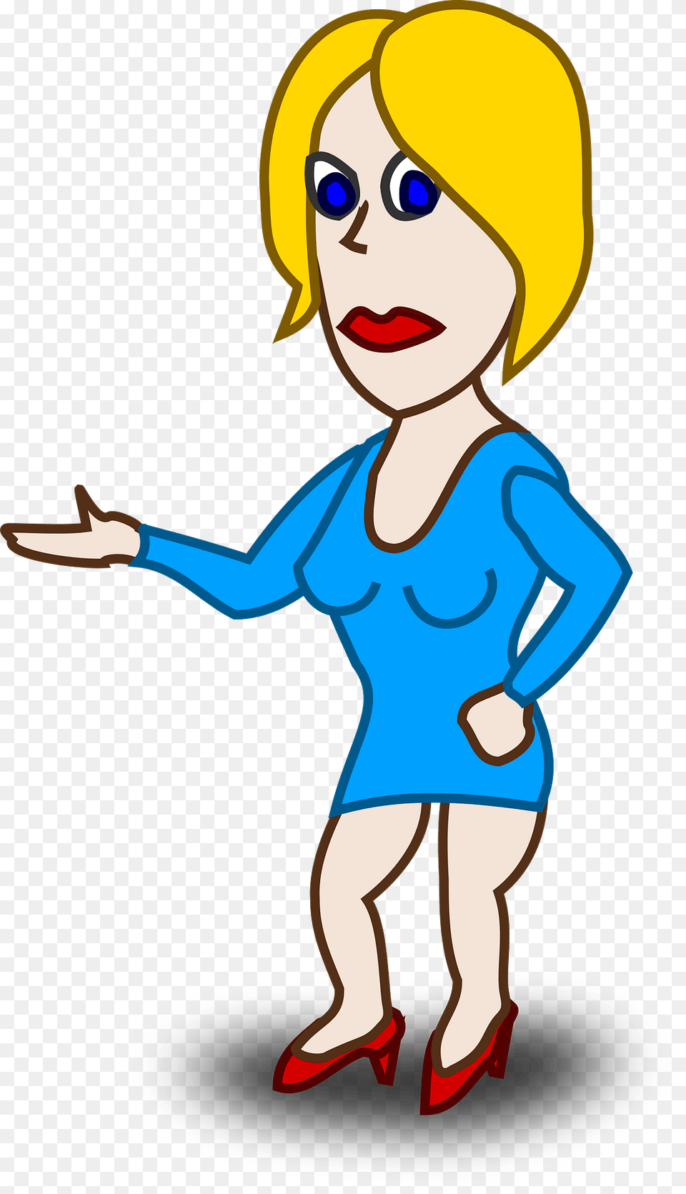 Blonde Woman In A Blue Dress Clipart, Sleeve, Long Sleeve, Clothing, Baby Free Png