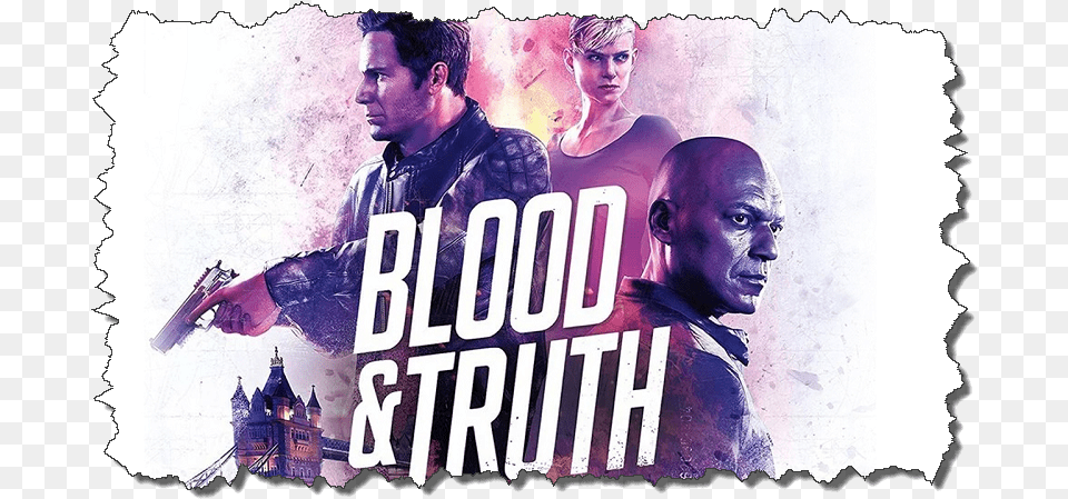 Blood And Truth Poster, Advertisement, Adult, Person, Man Png