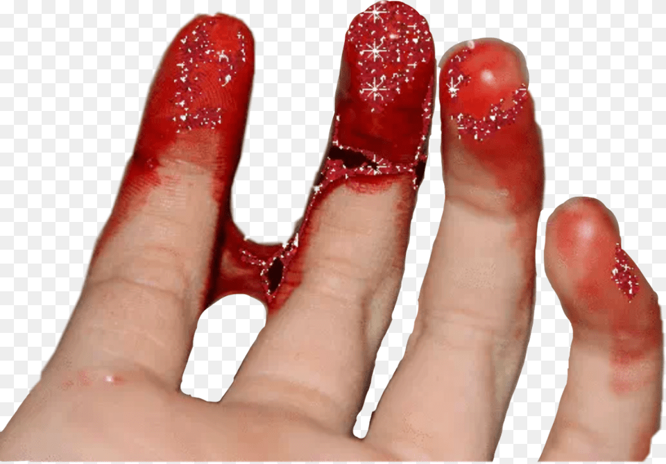 Blood Bloody Sparkle Sparkles Glitter Hand Interesting, Body Part, Finger, Injury, Person Free Png