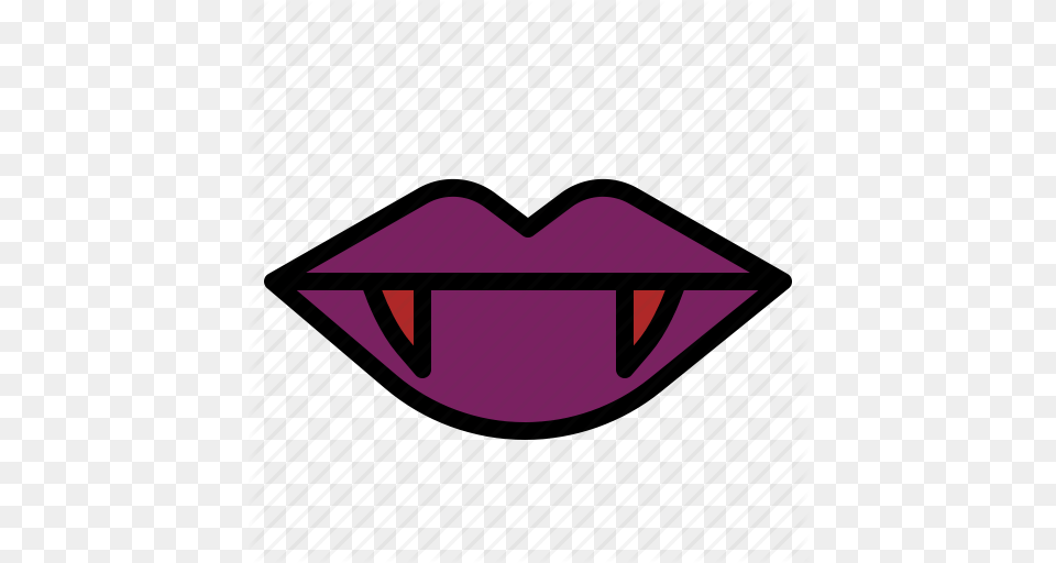 Blood Canine Halloween Lip Teeth Vampire Icon, Logo, Purple Png Image